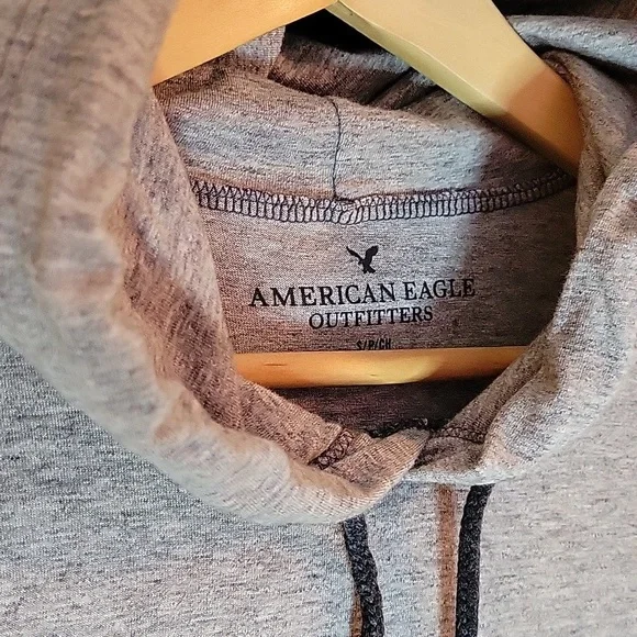 American Eagle Men's Pullover Graphic Hoodie, Lightweight, Gray, Size: Small - Picture 3 of 3